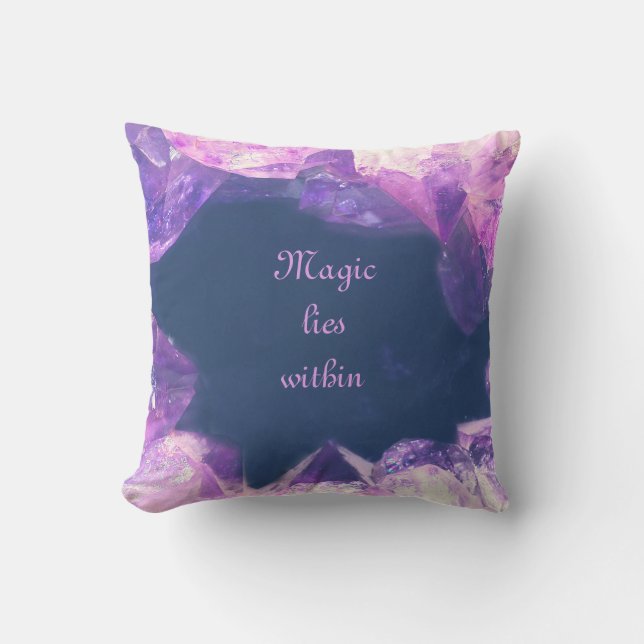 Purple Cystals Magic lies within Cushion (Front)