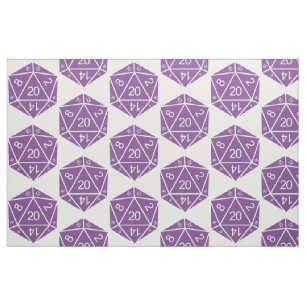 Purple D20 Dice Fabric