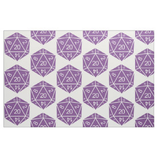 Purple D20 Dice Fabric