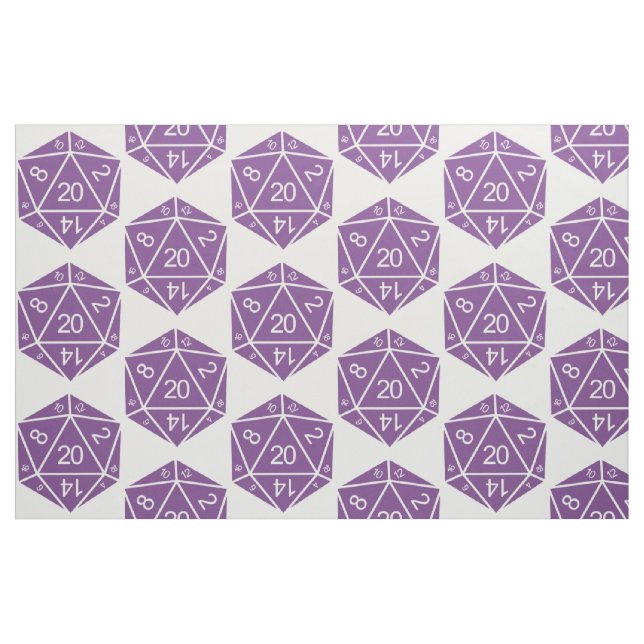 Purple D20 Dice Fabric (Fat Quarter)