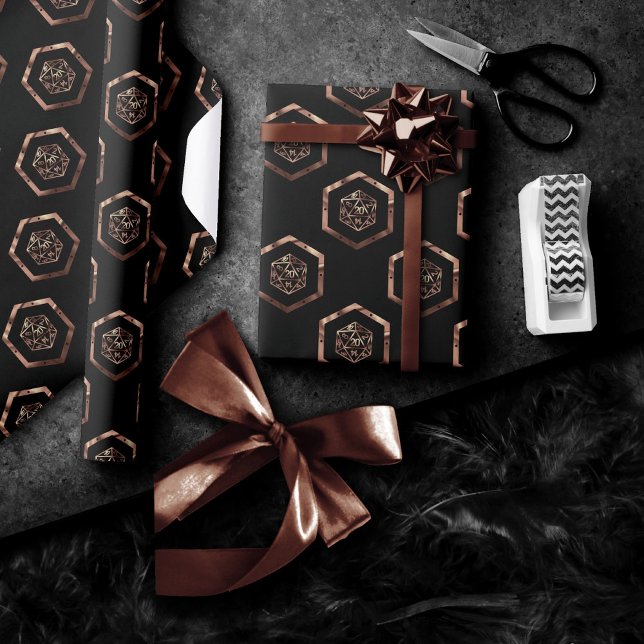 Purple D20 Pattern | RPG Tabletop Role Player Dice Wrapping Paper (Creator Uploaded)