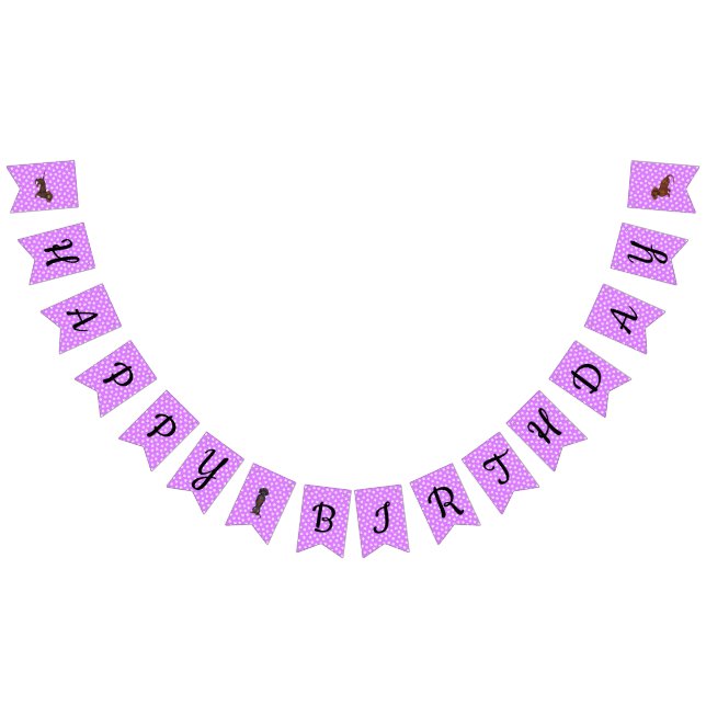 Purple Dachshund Bunting Party Banner (All)