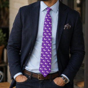 Purple Dachshund Dad Necktie – Fathers Day Gift 