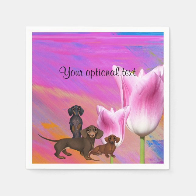 Purple Dachshund Paper Napkins (Front)