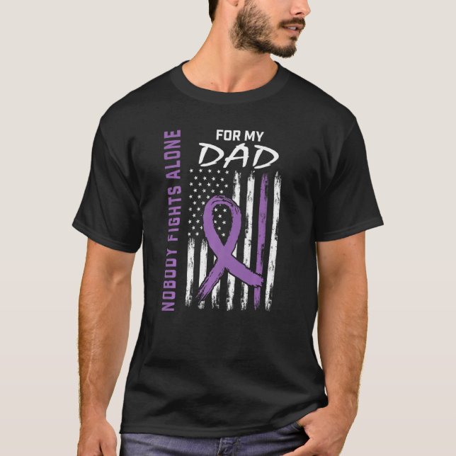 Purple Dad Lupus Awareness USA Flag Products Cloth T-Shirt (Front)