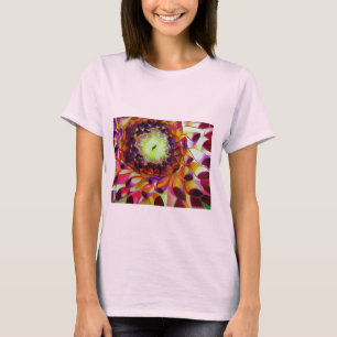 Purple Dahlia abstract original flower art T-Shirt