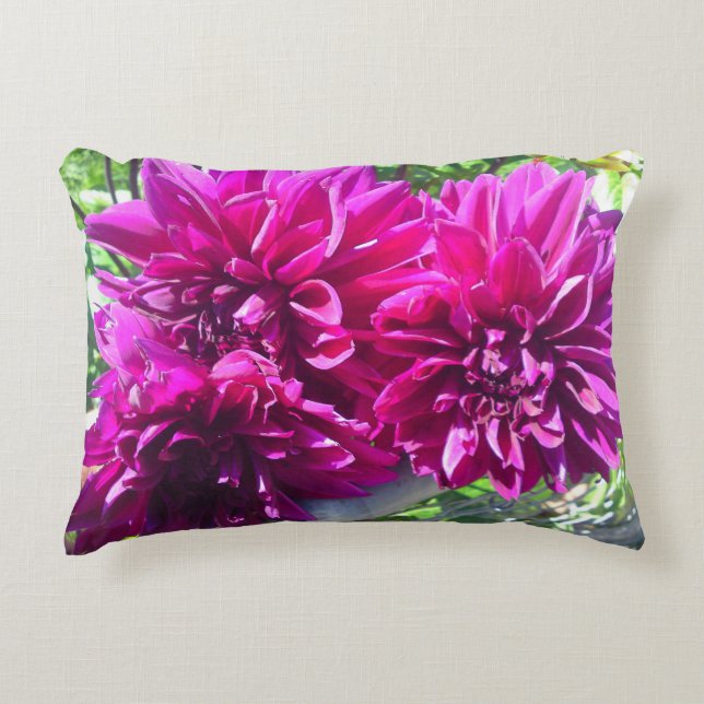 Purple Dahlia Flower Pillow (Front)