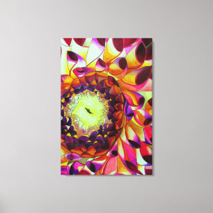 Purple Dahlia flower watercolour pop art painting Canvas Print
