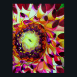 Purple Dahlia flower watercolour pop art painting Poster<br><div class="desc">with original, unique art design from watercolour floral painting of close up, macro dahlia flower in exquisite almost 3D detail. This design is brightly coloured with purple, hot pink and yellow shades for lovers of botanical art or for lovers of bright, intense colours.</div>