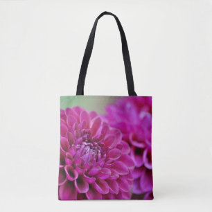 Purple dahlia flowers tote bag