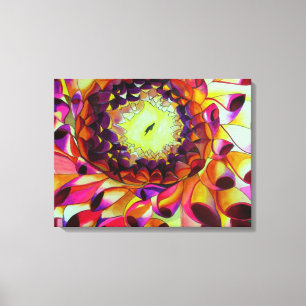 Purple Dahlia original pop art flower painting Canvas Print
