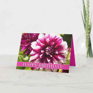 Purple Dahlia Passion Happy Birthday Card