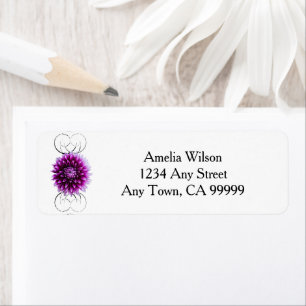 Purple Dahlia Return Address Label