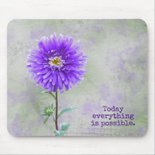 Purple Dahlia Watercolor Mouse Mat