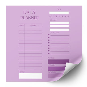 Purple Daily Planner To-Do List Elegant Notepad