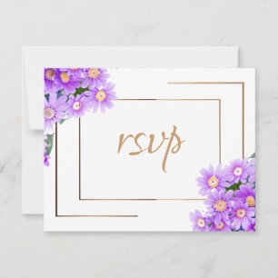 Purple Daisies/Gold Trim Card