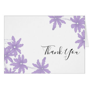 Purple Daisies on White Thank You