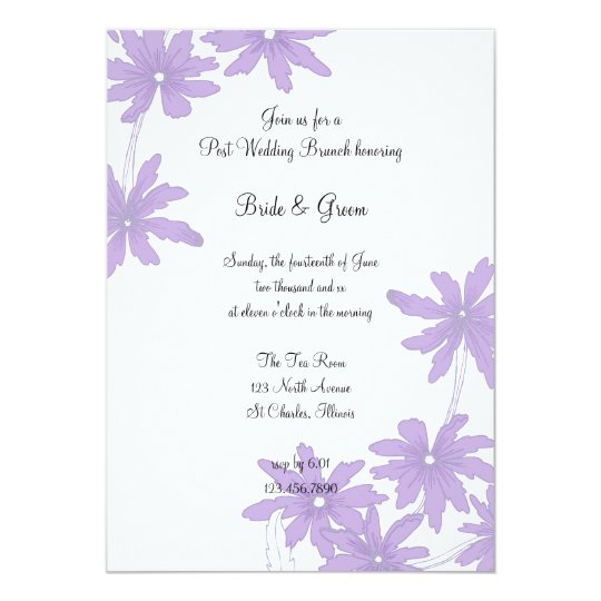 Purple Daisies Post Wedding Brunch Invitation