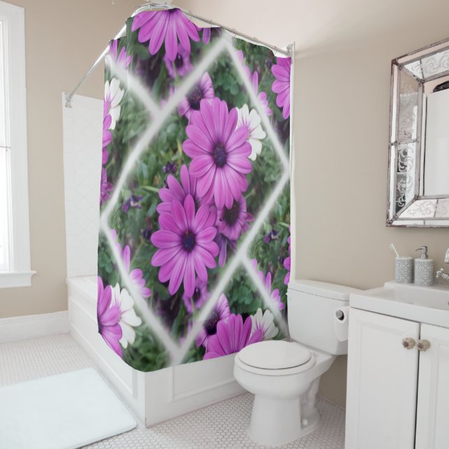 Purple daisies shower curtain (In Situ)