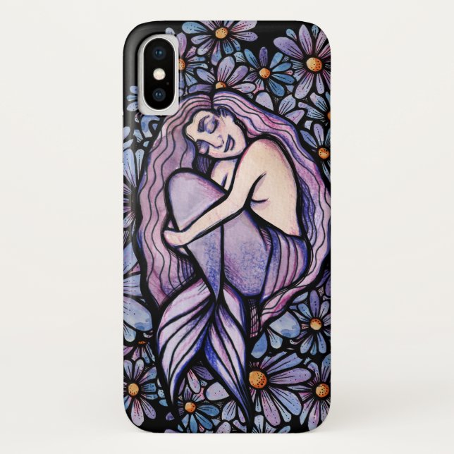 Purple Daisies Sleeping Mermaid                    Case-Mate iPhone Case (Back)