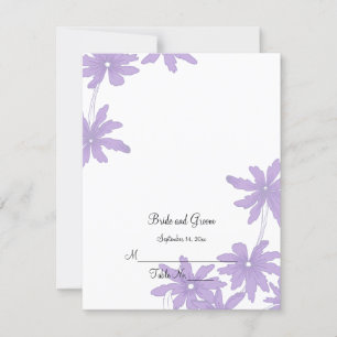 Purple Daisies Wedding Reception Place Card