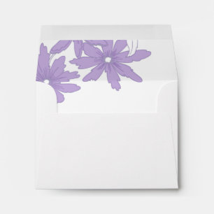 Purple Daisies Wedding RSVP Response Card Envelopes
