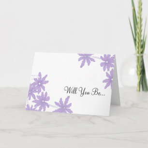 Purple Daisies Will You Be My Bridesmaid Invitation