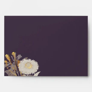 Purple Daisy Antique Wedding Invitation Envelope