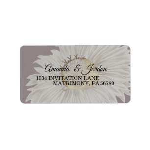 Purple Daisy Antique Wedding RSVP Address Label