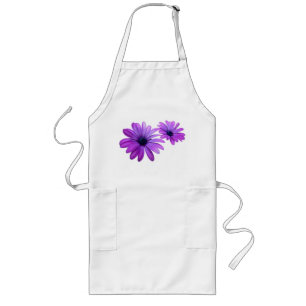 Purple Daisy Apron Beautiful Blue Flower BBQ Apron