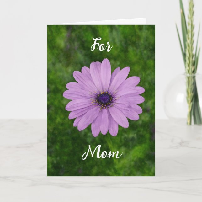 Purple Daisy Art Mother's Day Mum Card (Front)