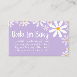 Purple Daisy Baby Shower Books for Baby Enclosure Card