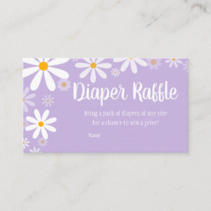 Purple Daisy Baby Shower Diaper Raffle Enclosure Card