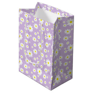 Purple Daisy Cute Spring Pattern Medium Gift Bag