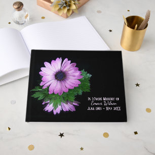 Purple Daisy Daisy Reflection Funeral Guest Book