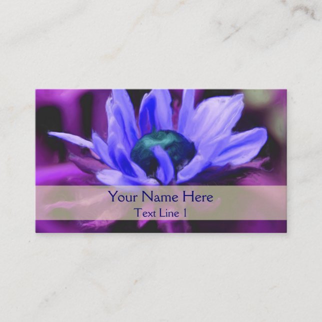 Purple Daisy Floral Art Business Card (Front)