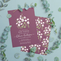 Purple daisy floral elegant beautiful baby shower