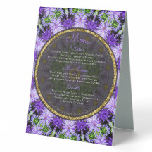 Purple Daisy Floral Nature Mandala Stylish Menu