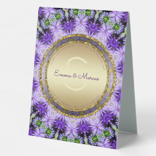 Purple Daisy Floral Nature Mandala Stylish Menu