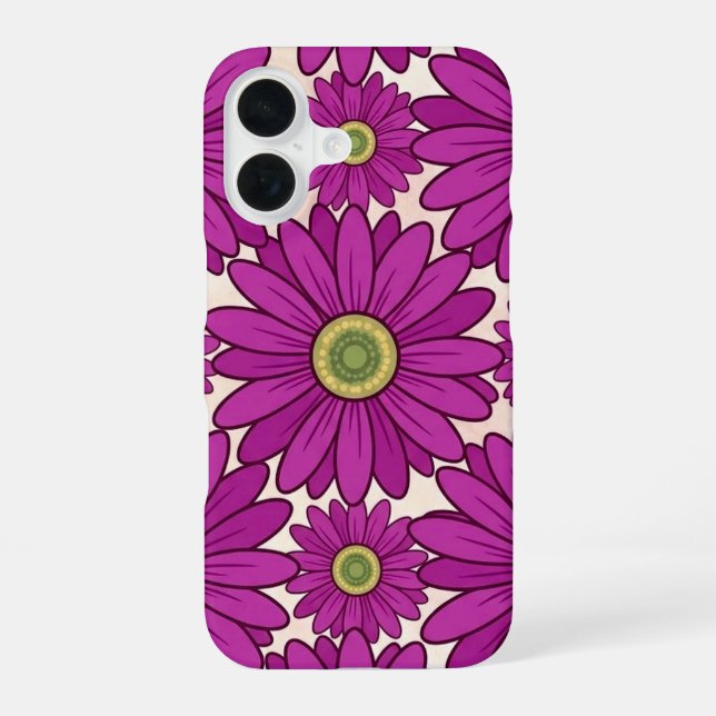 Purple Daisy Floral Pattern iPhone Case Cover (Back)