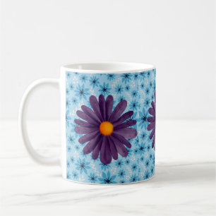 Purple Daisy Floral Pattern White Classic Mug