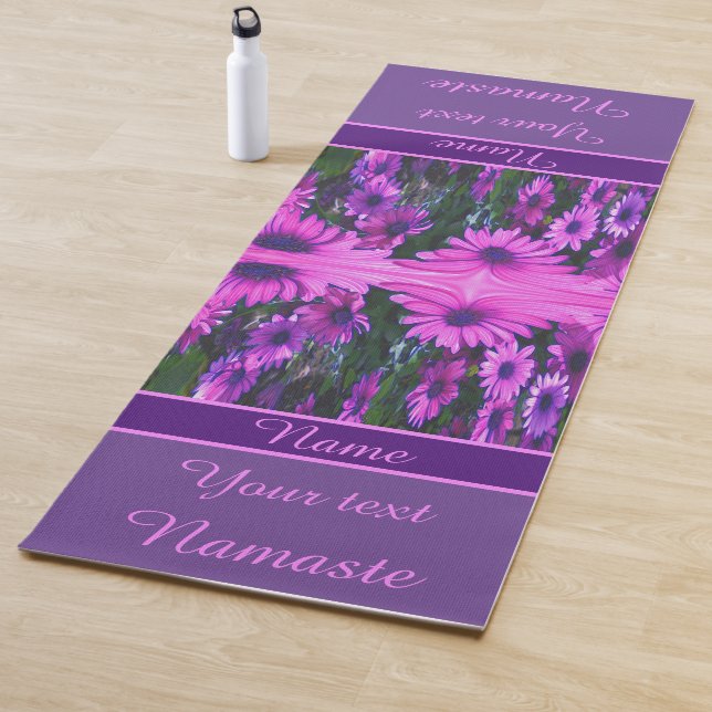 Purple Daisy Flower Abstract Art Personalised  Yoga Mat (In Situ)