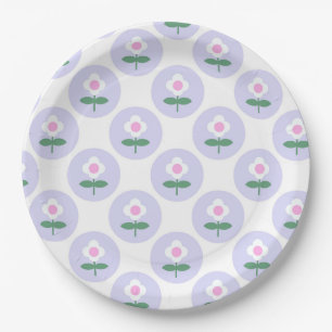 Purple Daisy Flower Baby Shower in Bloom Party Paper Plate