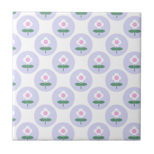 Purple Daisy Flower Baby Shower in Bloom Party Tile