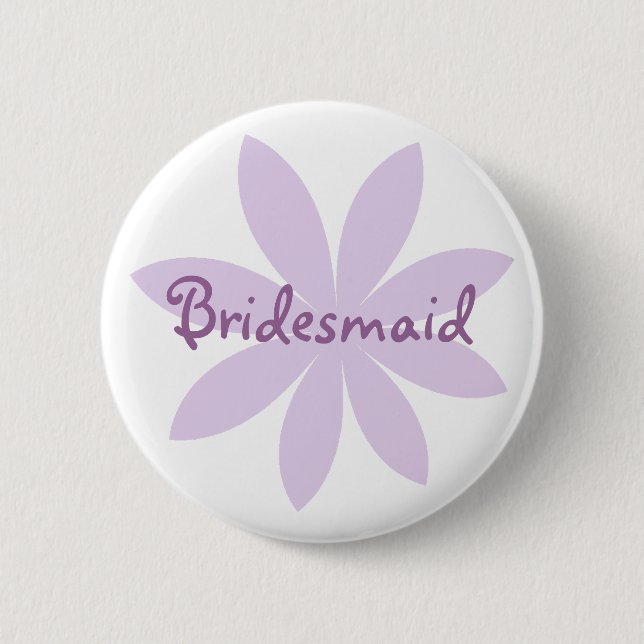 Purple Daisy Flower Bridesmaid 6 Cm Round Badge (Front)