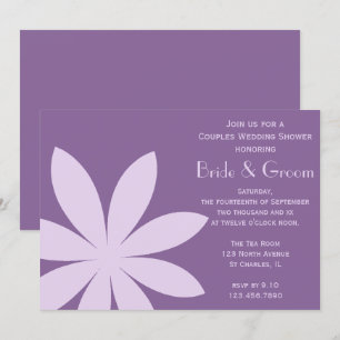 Purple Daisy Flower Couples Wedding Shower Invitation
