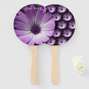 Purple Daisy Flower Custom Hand Fan