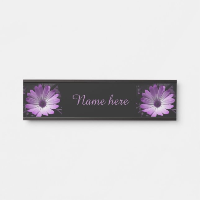 Purple Daisy Flower Custom Hanging Sign (Front)