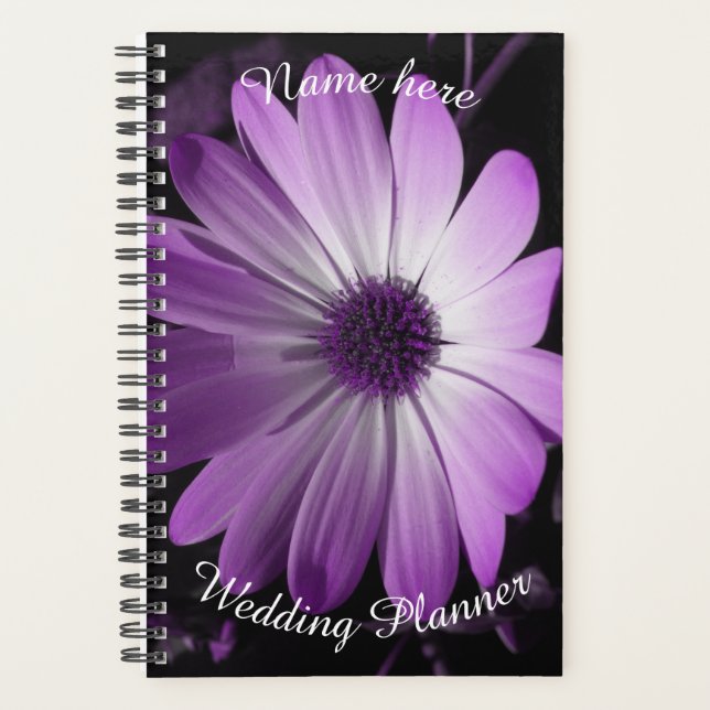 Purple Daisy Flower Custom Wedding Planner (Front)
