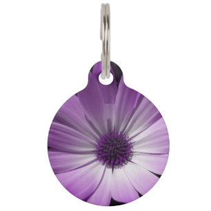 Purple Daisy Flower Dog Tag